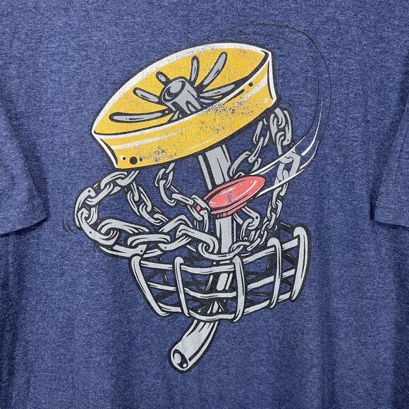 Innova Disc Golf Port & Company T Shirt Adult Size Large Navy Blue Double Sided - Picture 3 of 10